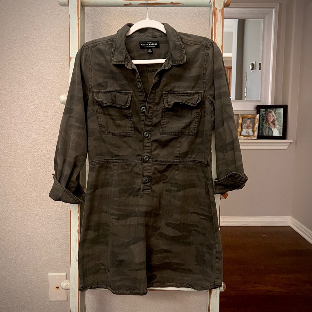 Lucky Brand Camo Twill dress Size small